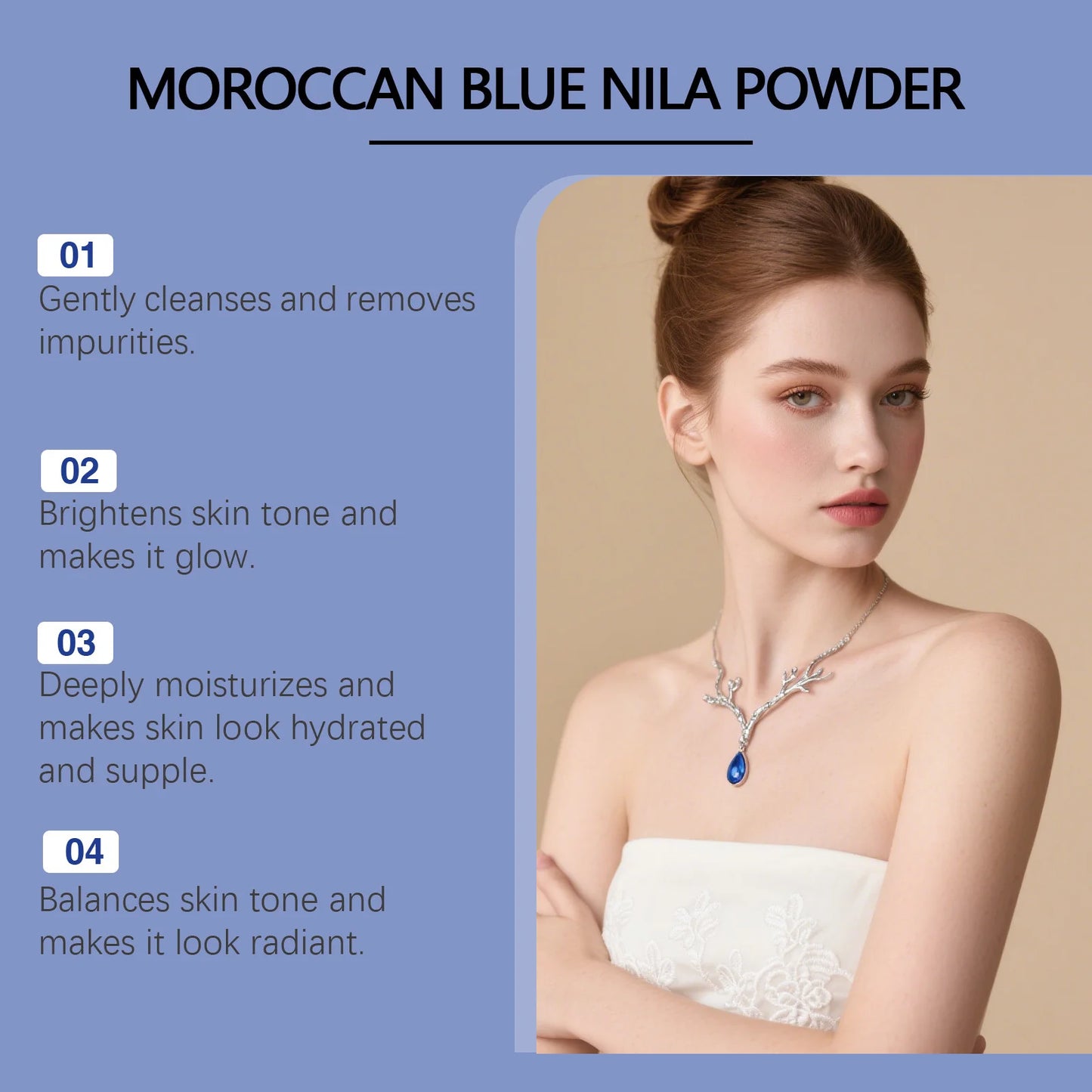 Brightening face mask powder with a smooth, fine texture for glowing skin.