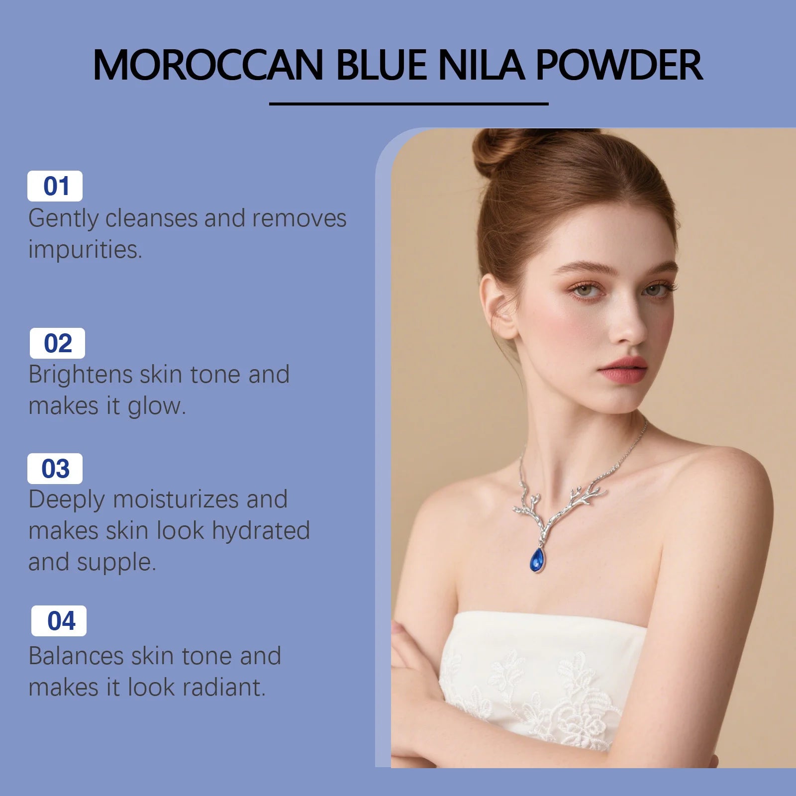 Brightening face mask powder with a smooth, fine texture for glowing skin.
