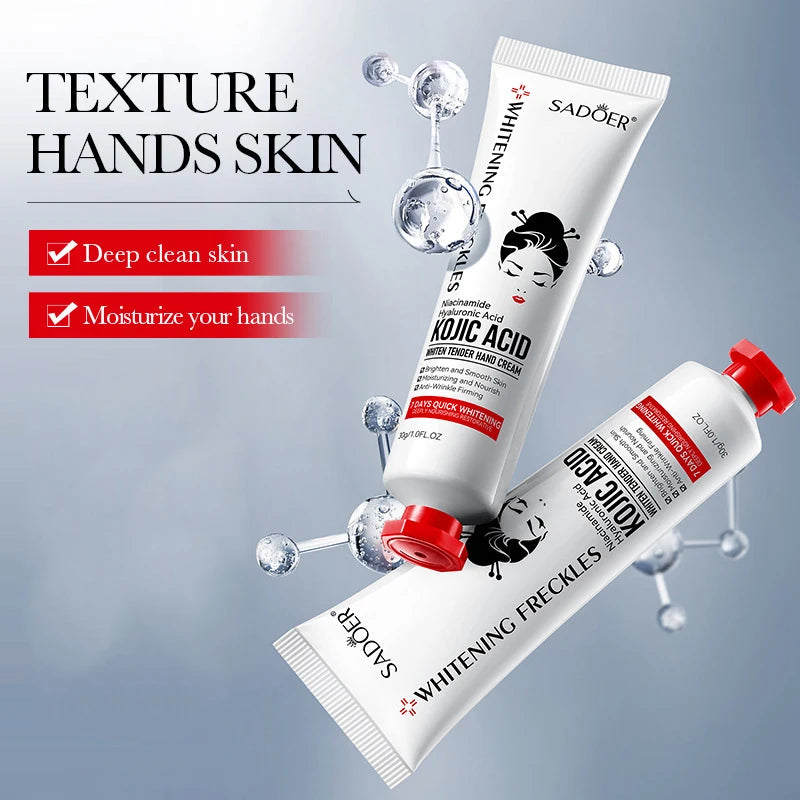 Kojic acid brightening nourishing hand cream tube