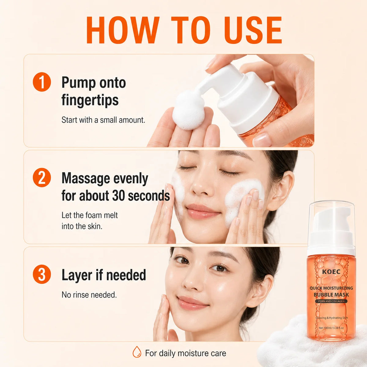 KOEC Quick Moisturizing Bubble Mask — 100 ml — product gallery image 5
