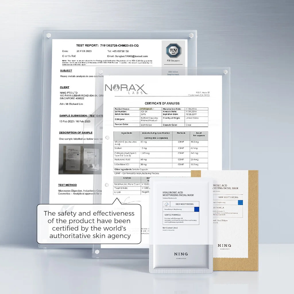 Face mask sheet with hyaluronic acid and niacinamide for skin hydration and radiance