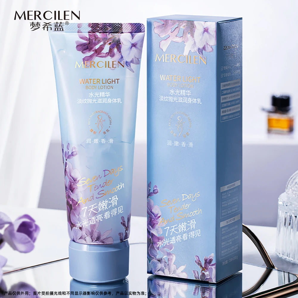 MERCILEN — Nourishing Brightening Body Lotion — Lotion texture and absorption on skin