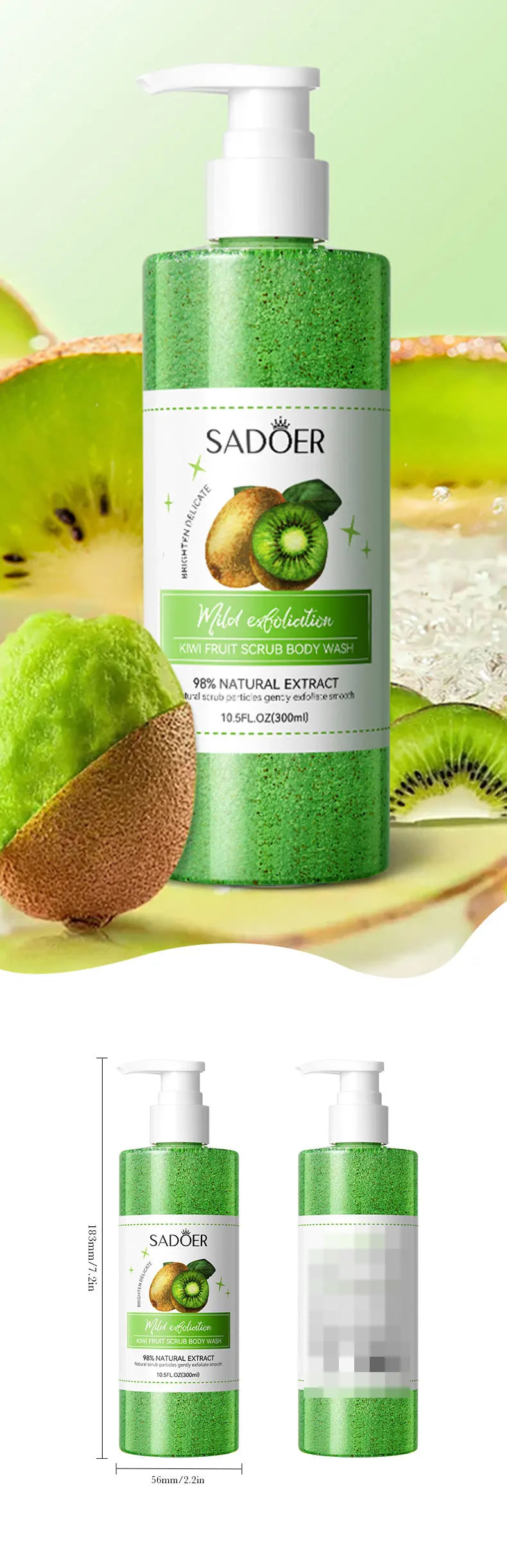 SADOER Peach Fruit Body Scrub Shower Gel