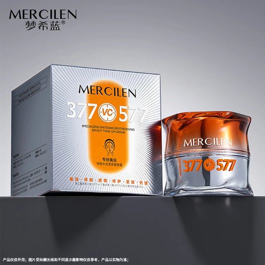 MERCILEN — 377 VC Brighten & Repair Face Cream — White and gold jar on white background