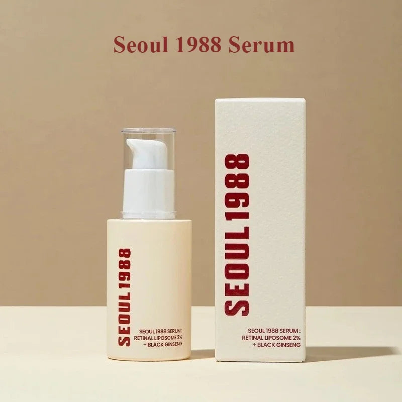 Seoul 1988 Retinol Ginseng Snail Serum Set — Retinol, Ginseng & Snail — Bottle front view with Seoul 1988 branding