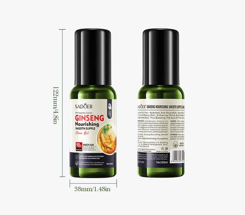 Ginseng scalp treatment oil bottle for hair nourishment and activation