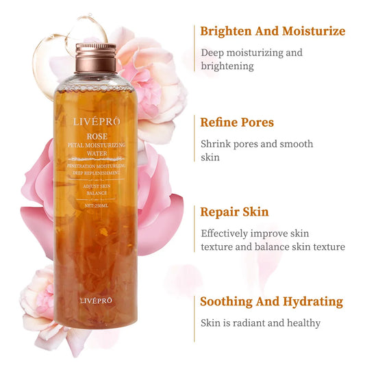LIVEPRO Rose Petal Toner — rose petal water — product box packaging