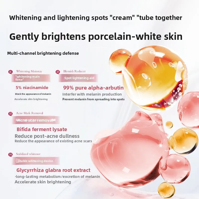 OHBT Face Skin Care Whitening Freckle Cream — Whitening & Niacinamide — Before and after skin brightening result