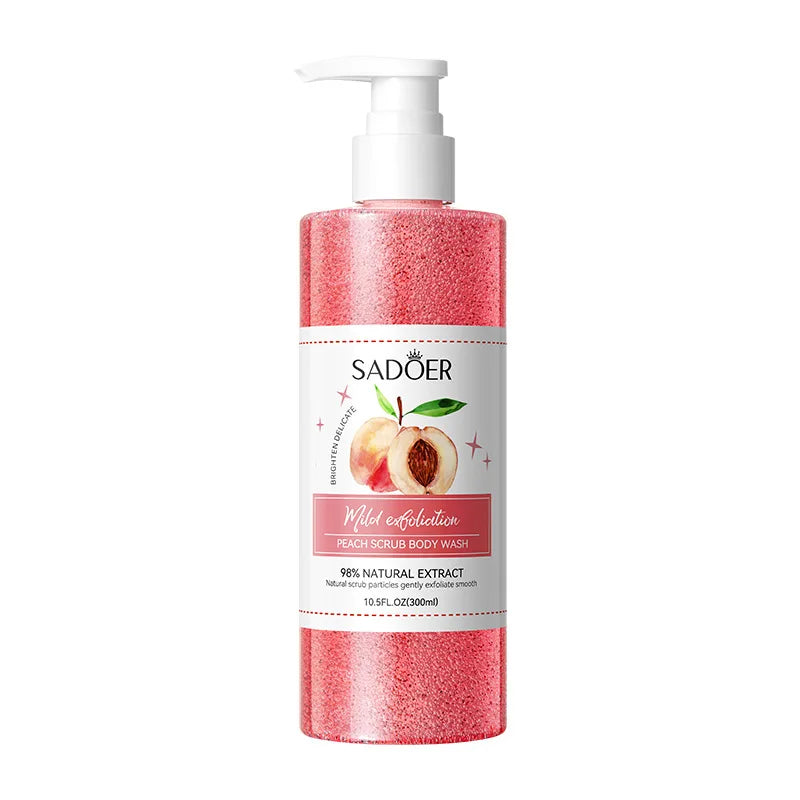 SADOER Peach Fruit Body Scrub Shower Gel