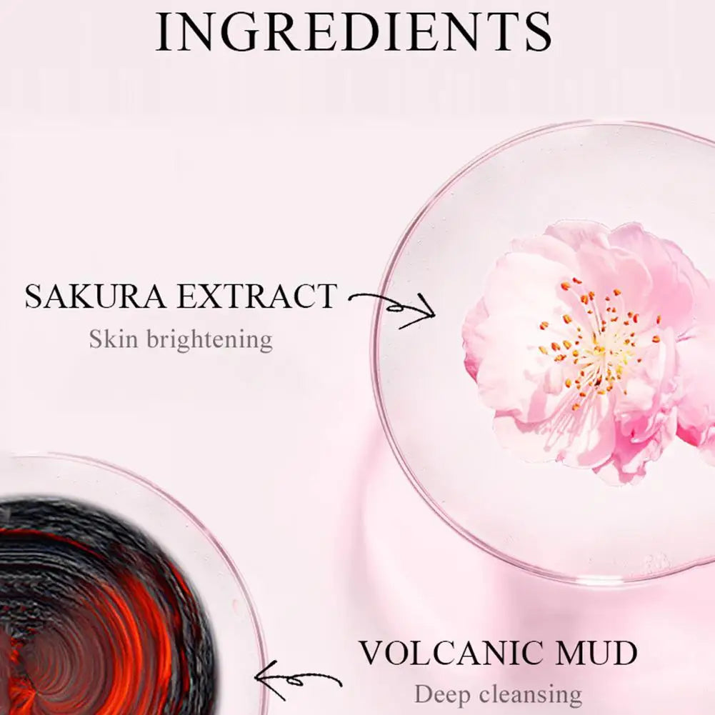 Open jar of dark volcanic mud clay mask for face brightening