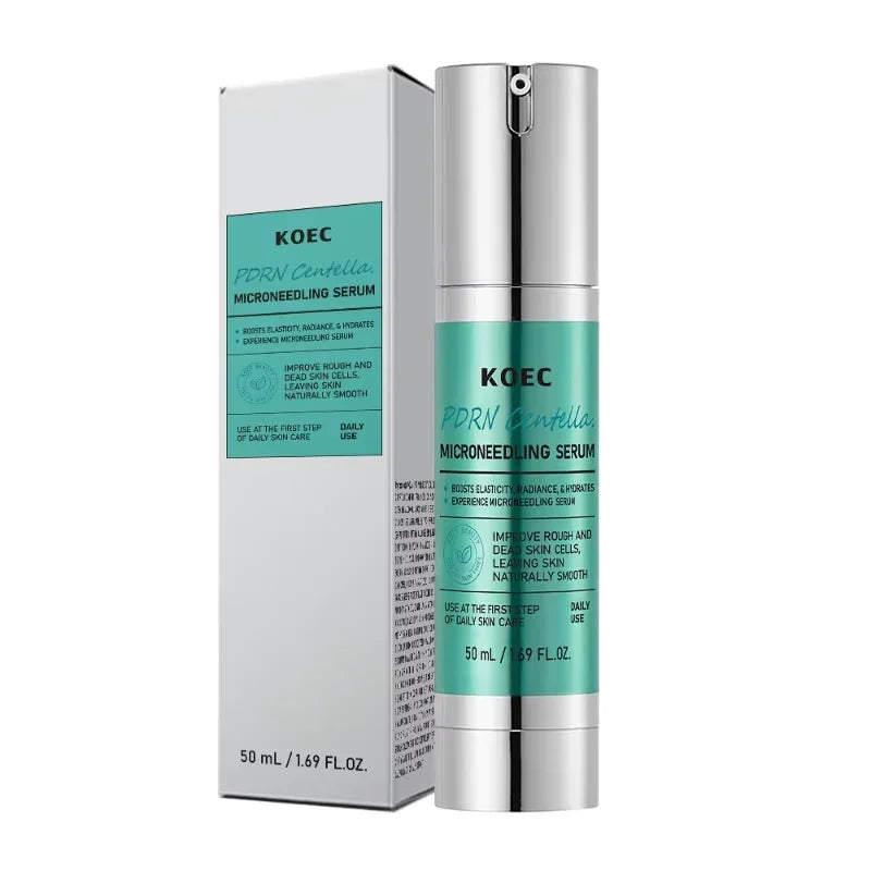 PDRN microneedle serum bottle with dropper and skincare set box