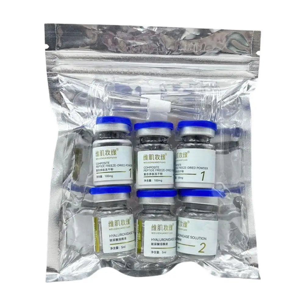 GHK-Cu Blue Copper Peptide Serum Set — 98% GHK-Cu copper peptide — full kit flat lay