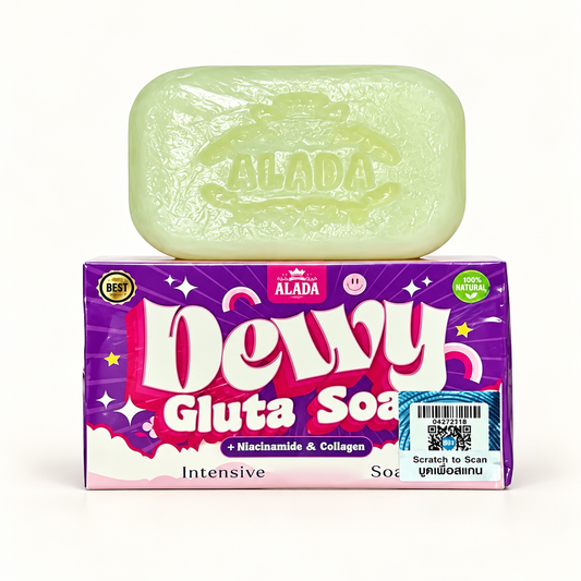 ALADA Dewy Gluta Soap — soap and original box on a clean background