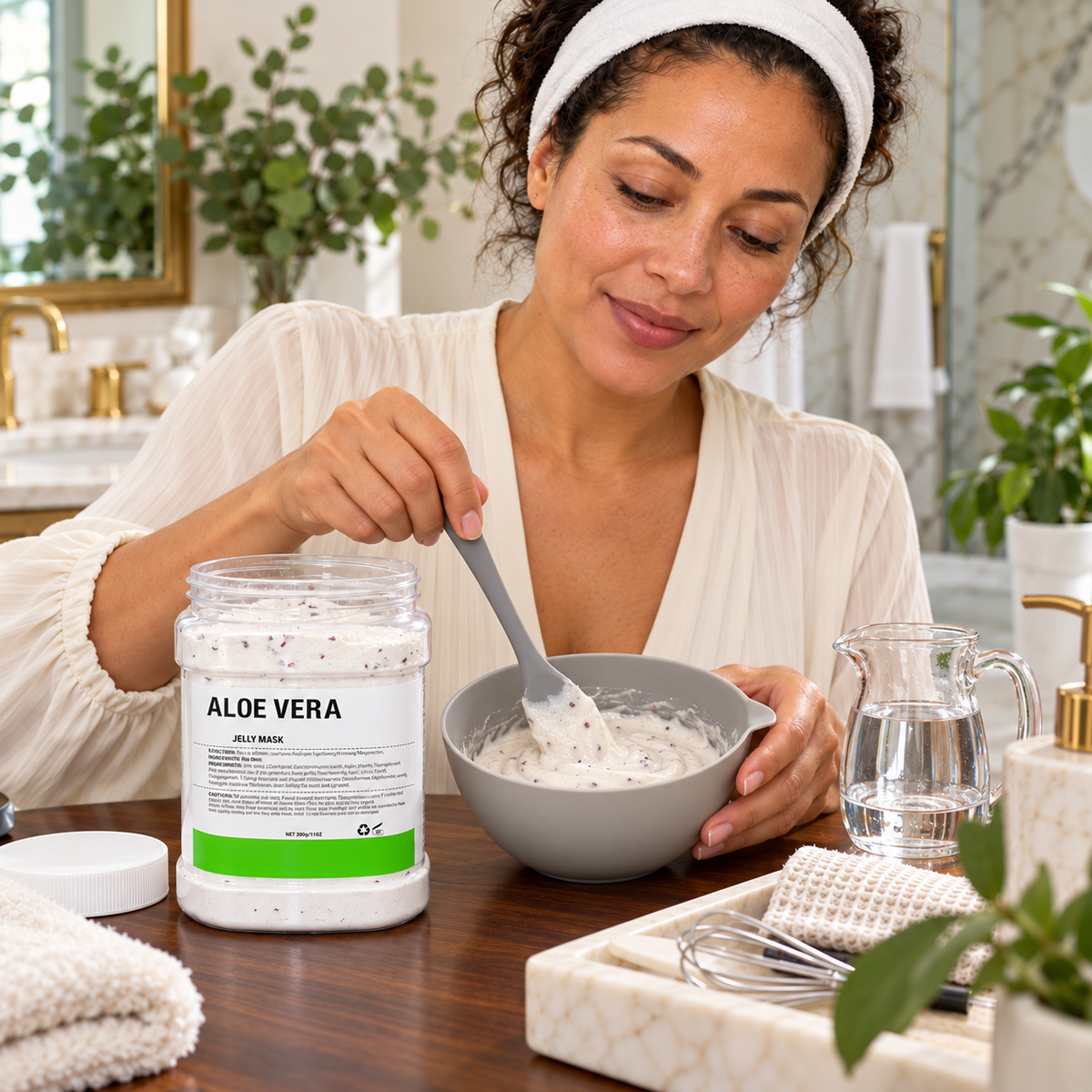 Aloe Vera Jelly Mask 300 g — mixing mask with water