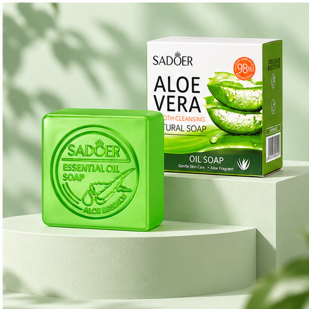 SADOER Aloe Vera Smooth Cleansing Natural Soap product display