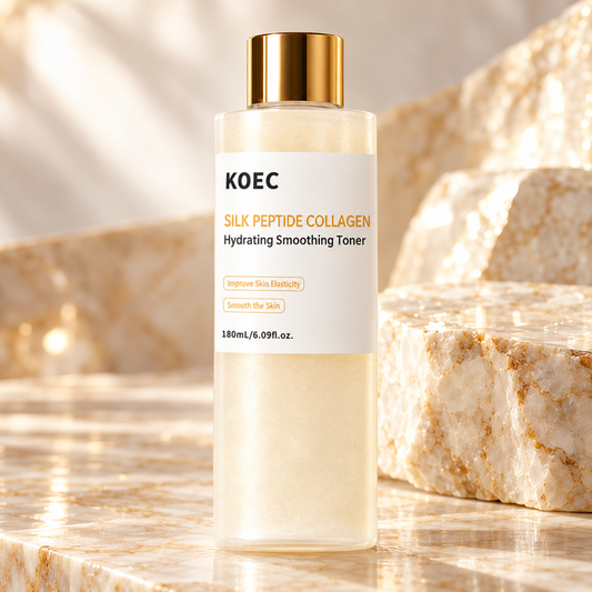 KOEC Silk Peptide Collagen Hydrating Smoothing Toner — 180 ml — product presentation