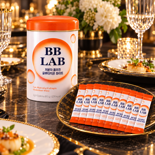 BB LAB Glutathione White Collagen — Vitamins C & E; styled presentation, full pack contains 30 sticks