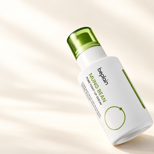 BEPLAIN Mung Bean Pore Tight-Up Serum, original white and green bottle with promotional overlays removed