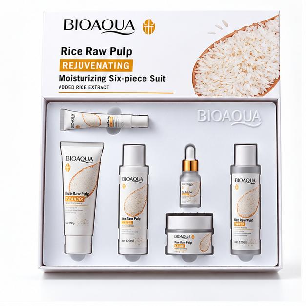 BIOAQUA Rice Raw Pulp Rejuvenating Moisturizing Six-Piece Set — gallery view 1