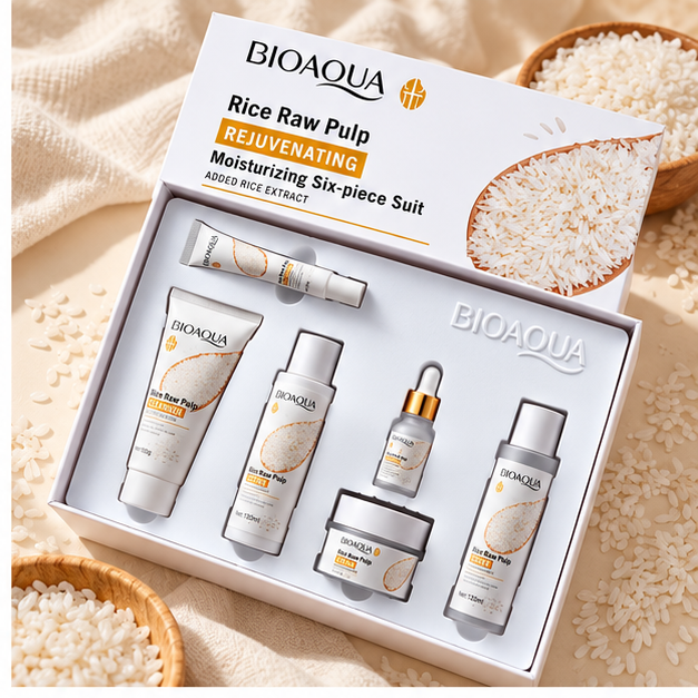 BIOAQUA Rice Raw Pulp Rejuvenating Moisturizing Six-Piece Set — gallery view 2