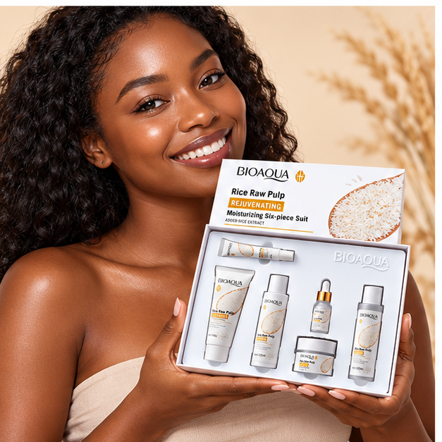 BIOAQUA Rice Raw Pulp Rejuvenating Moisturizing Six-Piece Set — gallery view 3