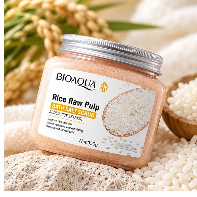 BIOAQUA Rice Raw Pulp Bath Salt Scrub — 350 g — gallery view 2