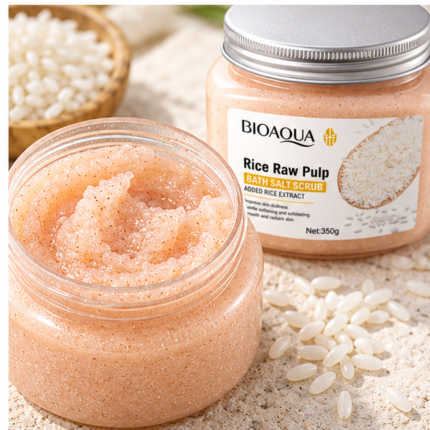 BIOAQUA Rice Raw Pulp Bath Salt Scrub — 350 g — gallery view 4