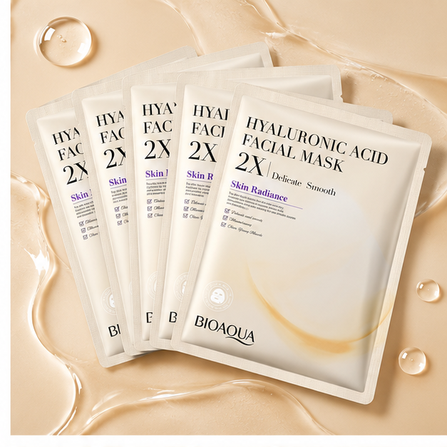 BIOAQUA Hyaluronic Acid Facial Mask 2X — 5 Pieces — gallery view 2