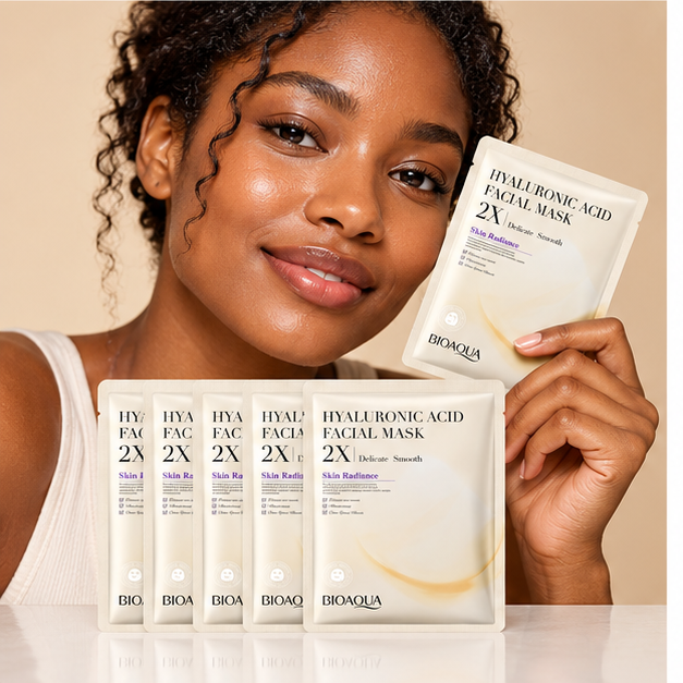 BIOAQUA Hyaluronic Acid Facial Mask 2X — 5 Pieces — gallery view 3