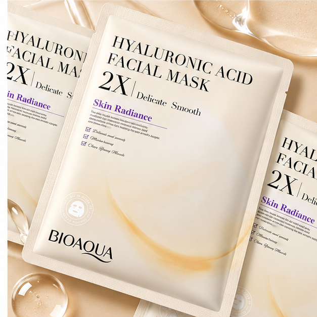 BIOAQUA Hyaluronic Acid Facial Mask 2X — 5 Pieces — gallery view 4