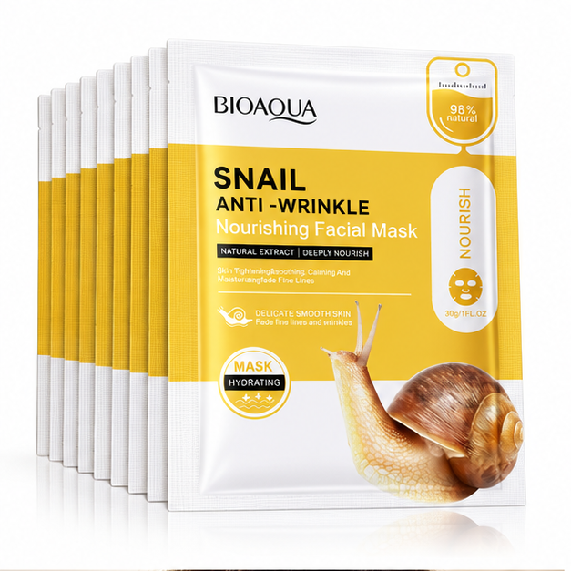 BIOAQUA Snail Anti-Wrinkle Nourishing Facial Mask — 10 Pieces — gallery view 1