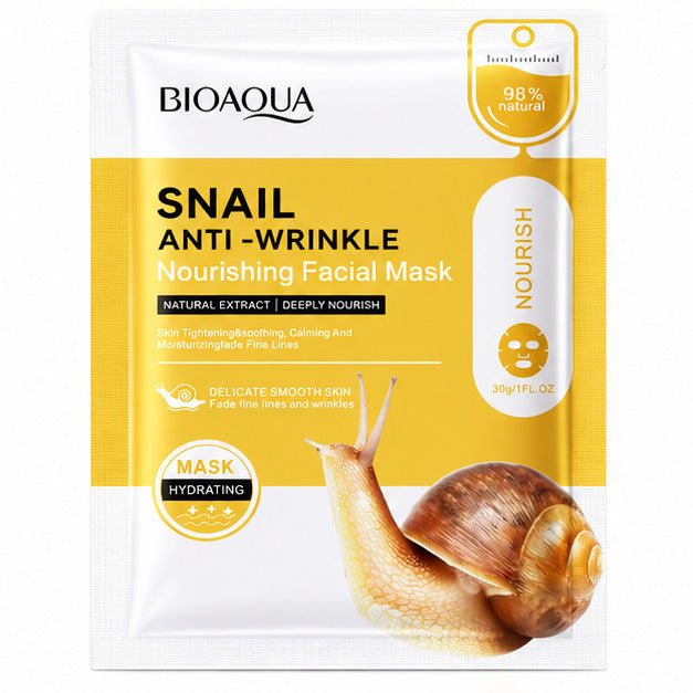 BIOAQUA Snail Anti-Wrinkle Nourishing Facial Mask — 10 Pieces — gallery view 4