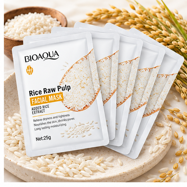 BIOAQUA Rice Raw Pulp Facial Mask — 5 Pieces — gallery view 2