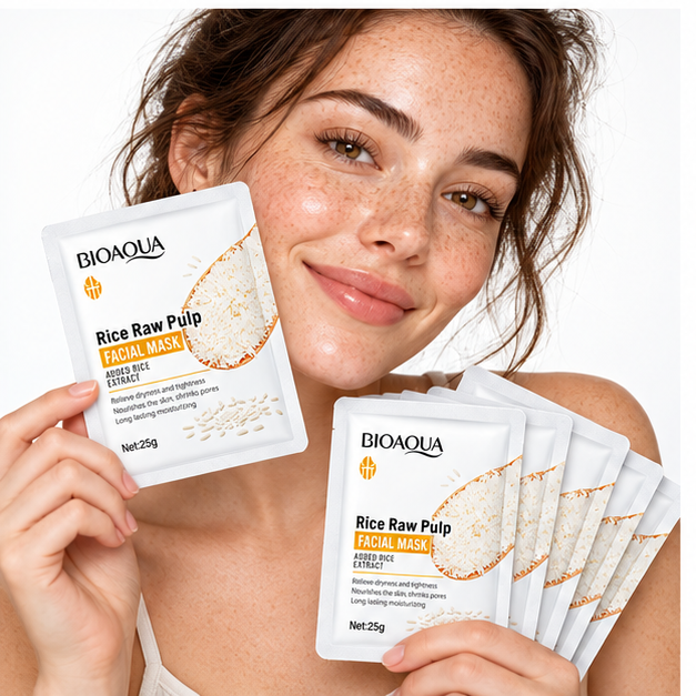 BIOAQUA Rice Raw Pulp Facial Mask — 5 Pieces — gallery view 3