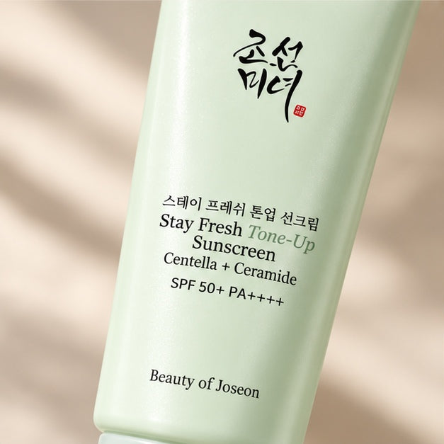 Beauty of Joseon Stay Fresh Tone-Up Sunscreen: Centella + Ceramide — 50 ml — label closeup