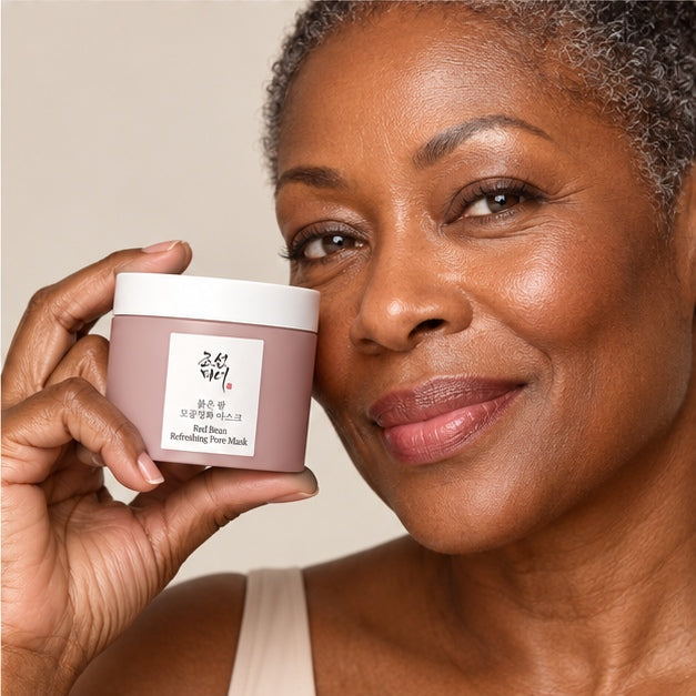 Beauty of Joseon Red Bean Refreshing Pore Mask — 140 ml — model holding product