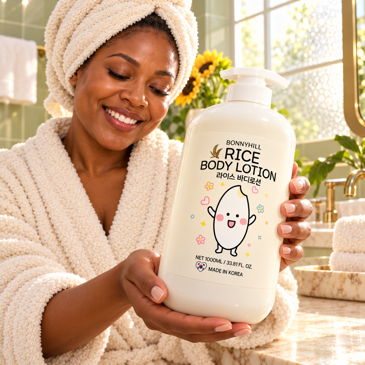 BONNYHILL Rice Body Lotion 1000 ml — same primary model presenting bottle