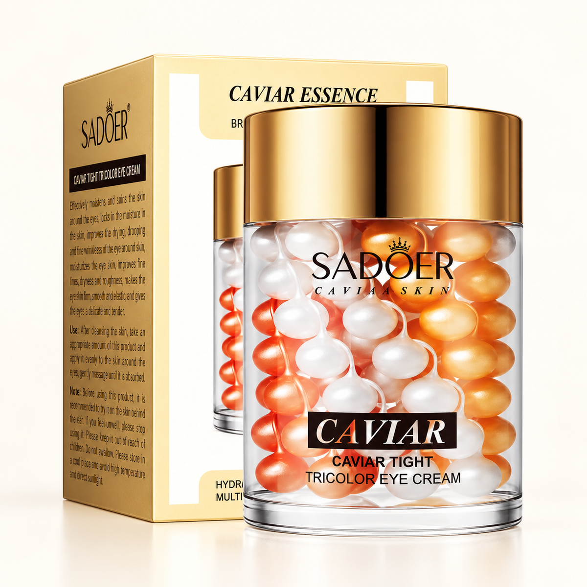 SADOER Caviar Tight Tricolor Eye Cream packaging detail