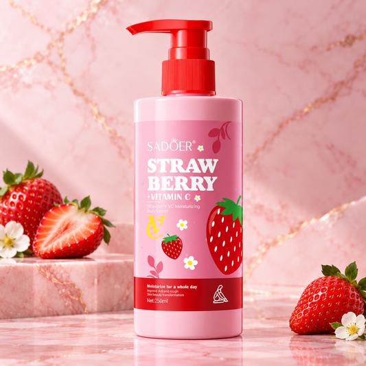 SADOER Strawberry + Vitamin C Moisturizing Body Lotion — 250 ml