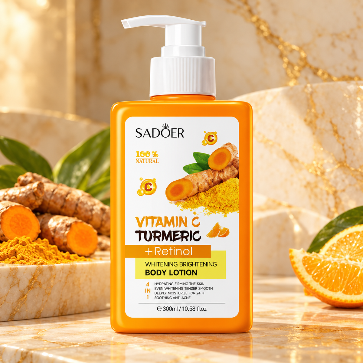 SADOER Vitamin C Turmeric + Retinol Body Lotion — 300 ml