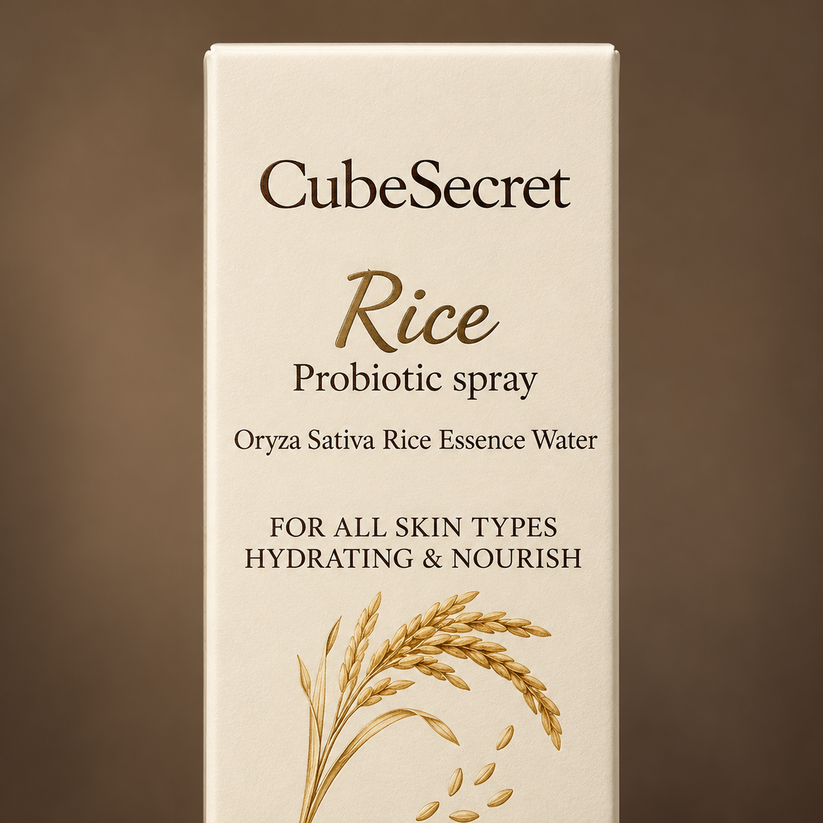 CubeSecret Rice Probiotic Spray packaging detail