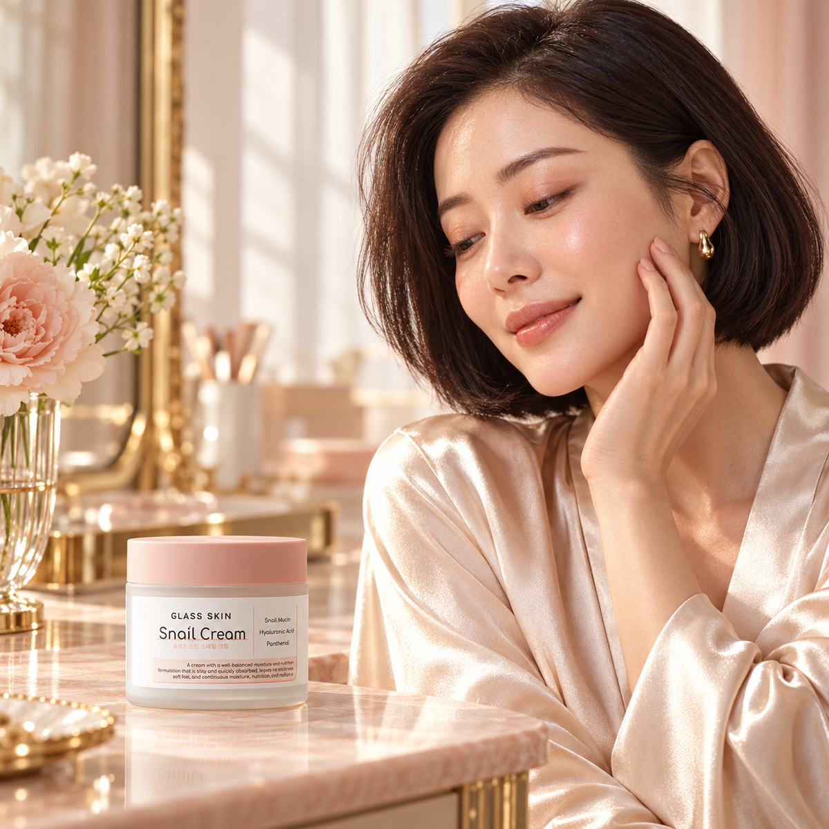 DEARBOO Snail Cream 80 g in a skincare routine scene