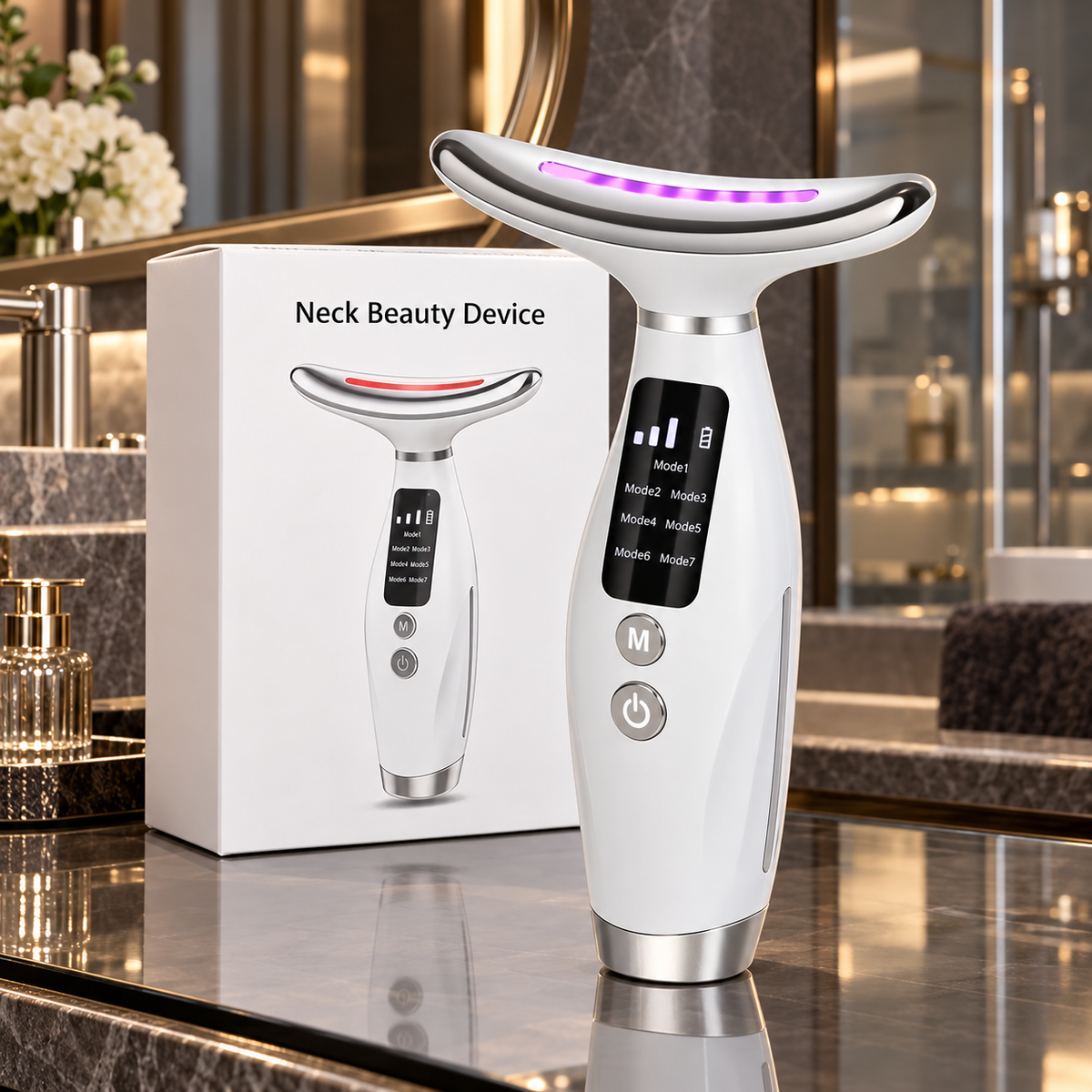 7-Color LED Neck & Face Massager with retail carton