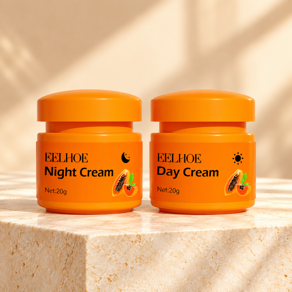 EELHOE Papaya Day and Night Cream jars