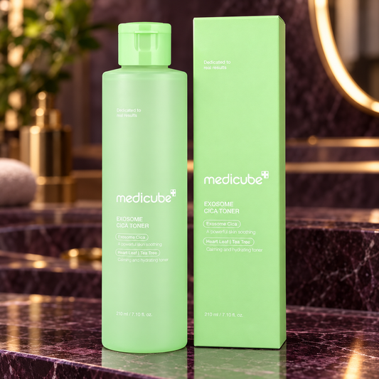 Medicube Exosome Cica Toner 210 ml with its matching carton