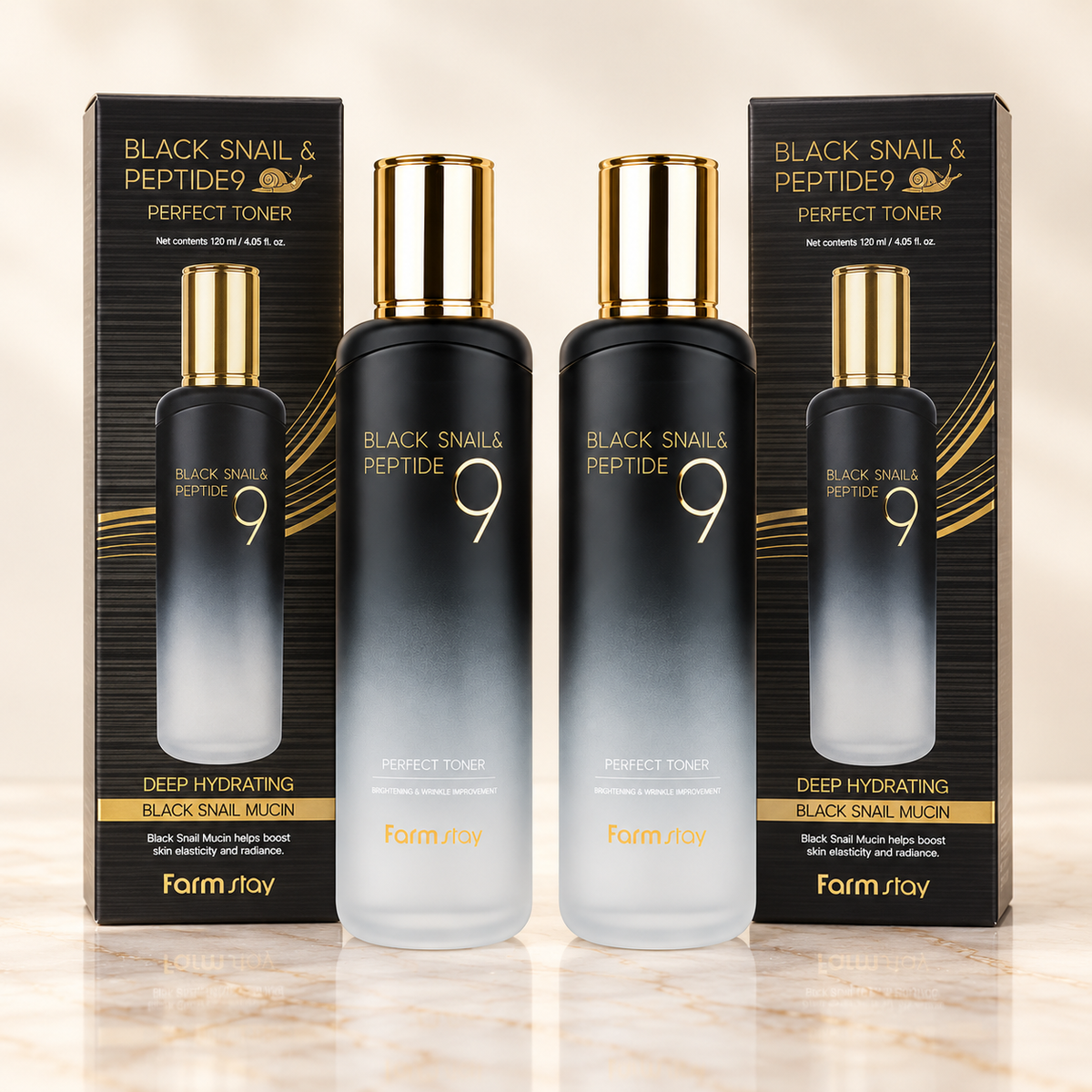 Farmstay Perfect Toner two-pack with matching retail boxes - clean full set