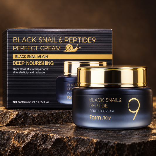 Farmstay Black Snail & Peptide9 Perfect Cream 55 ml jar with original retail box
