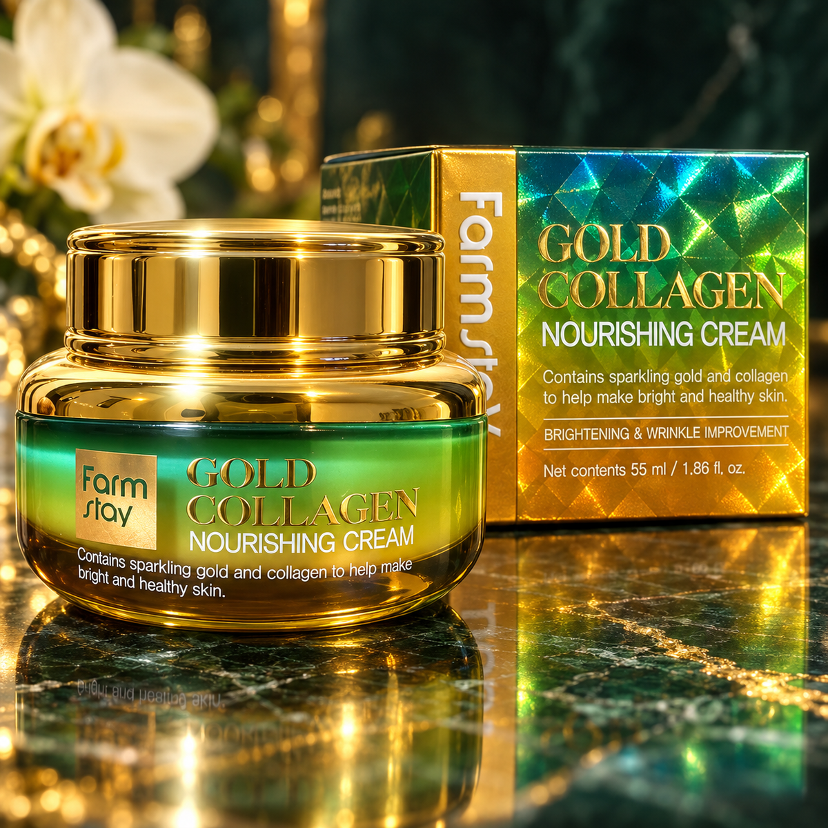 Farmstay Gold Collagen Nourishing Cream 55 ml close-up