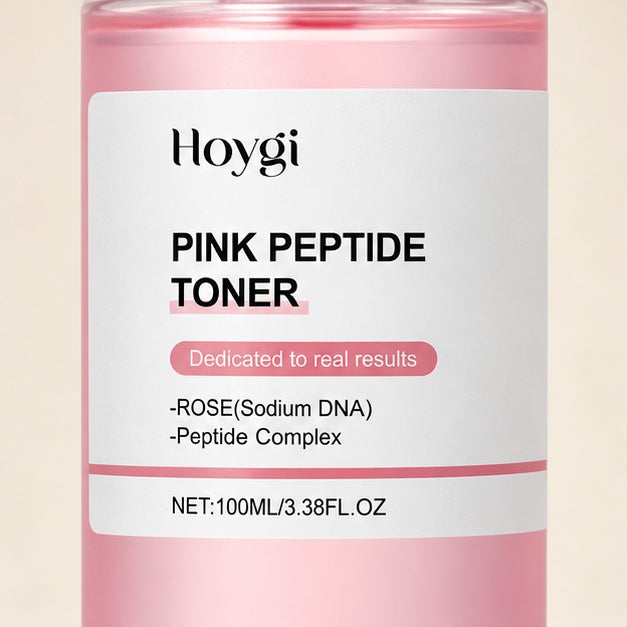 HOYGI Pink Peptide Toner 100 ml — package label detail