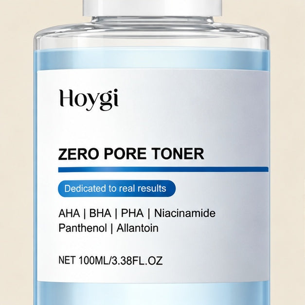 HOYGI Zero Pore Toner 100 ml — package label detail
